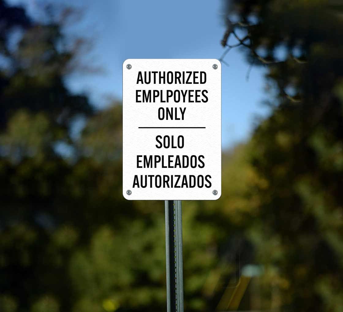 Bilingual Authorized Personnel Only Plastic Sign