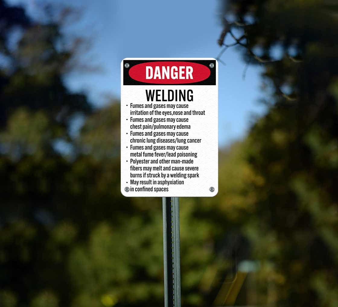 OSHA Welding Fumes & Gases May Cause Irritation Plastic Sign
