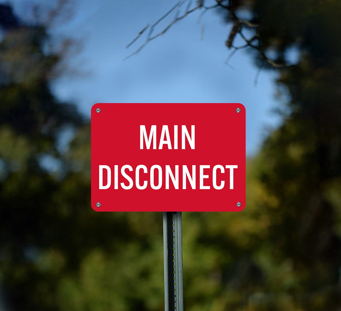 Main Disconnect Plastic Sign