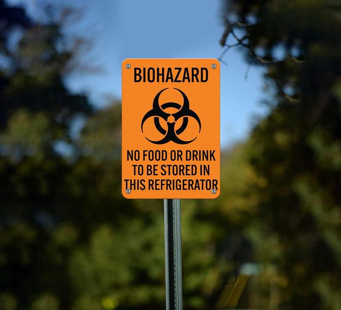 No Food Or Drink To Be Stored In This Refrigerator Plastic Sign