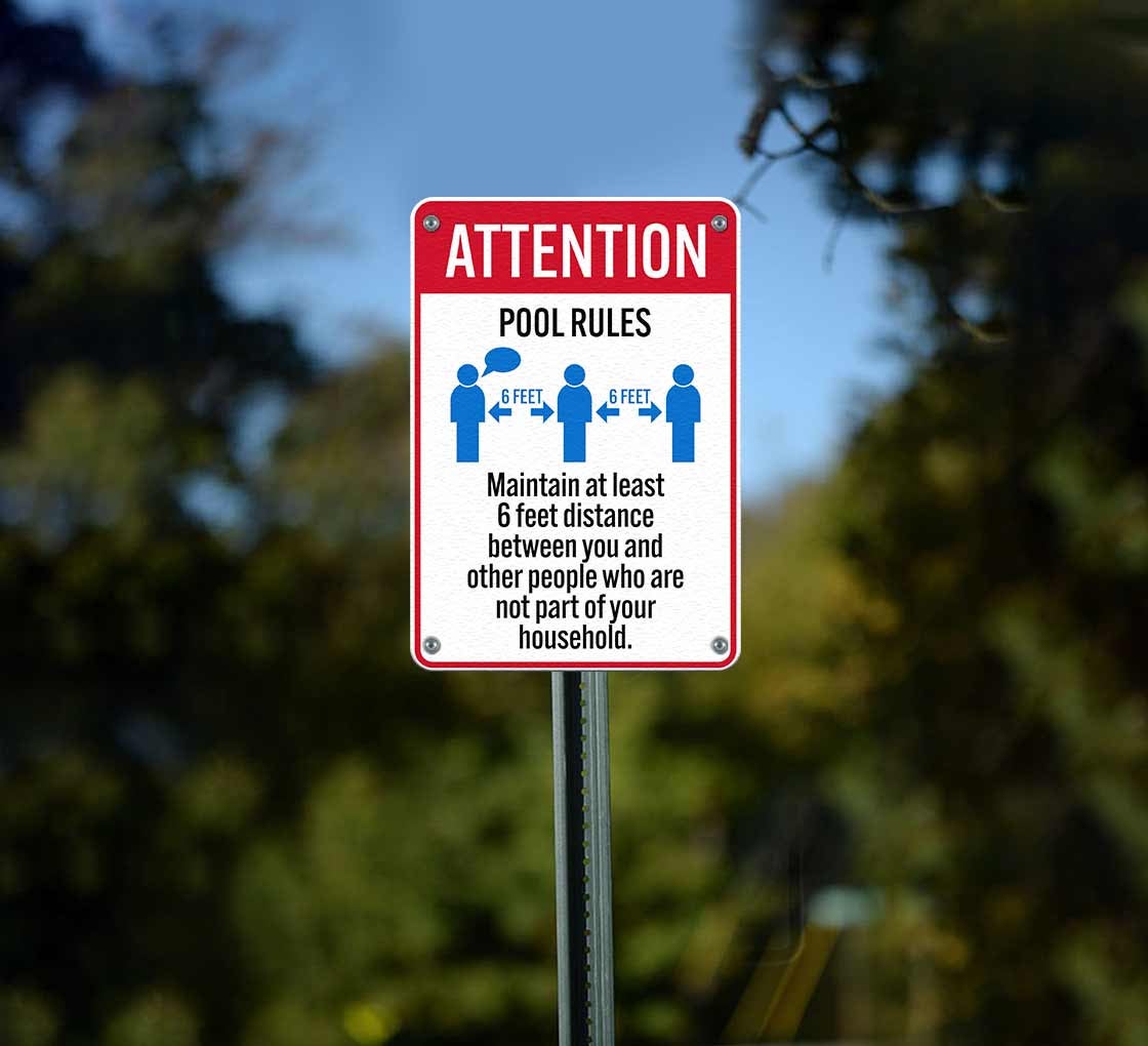 Maintain At Least 6 Feet Distance Between You & Others Plastic Sign