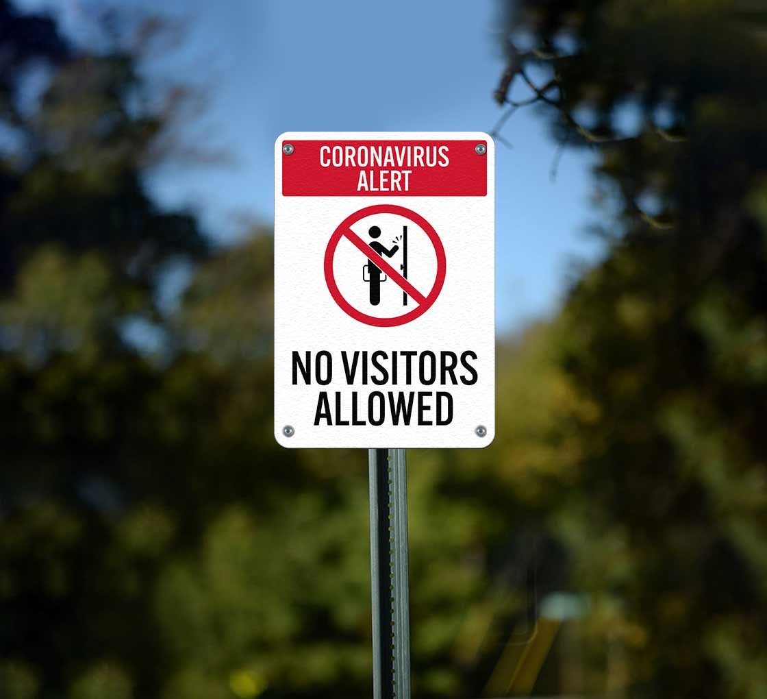 No Visitors Allowed Plastic Sign