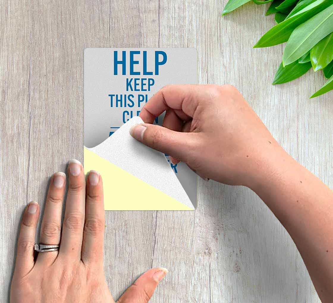 Bilingual Help Keep Clean Decal (Reflective)