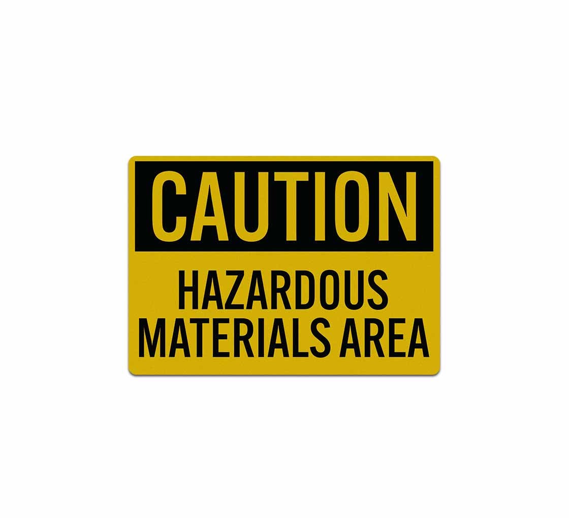 Caution Hazardous Material Area Decal (Reflective)