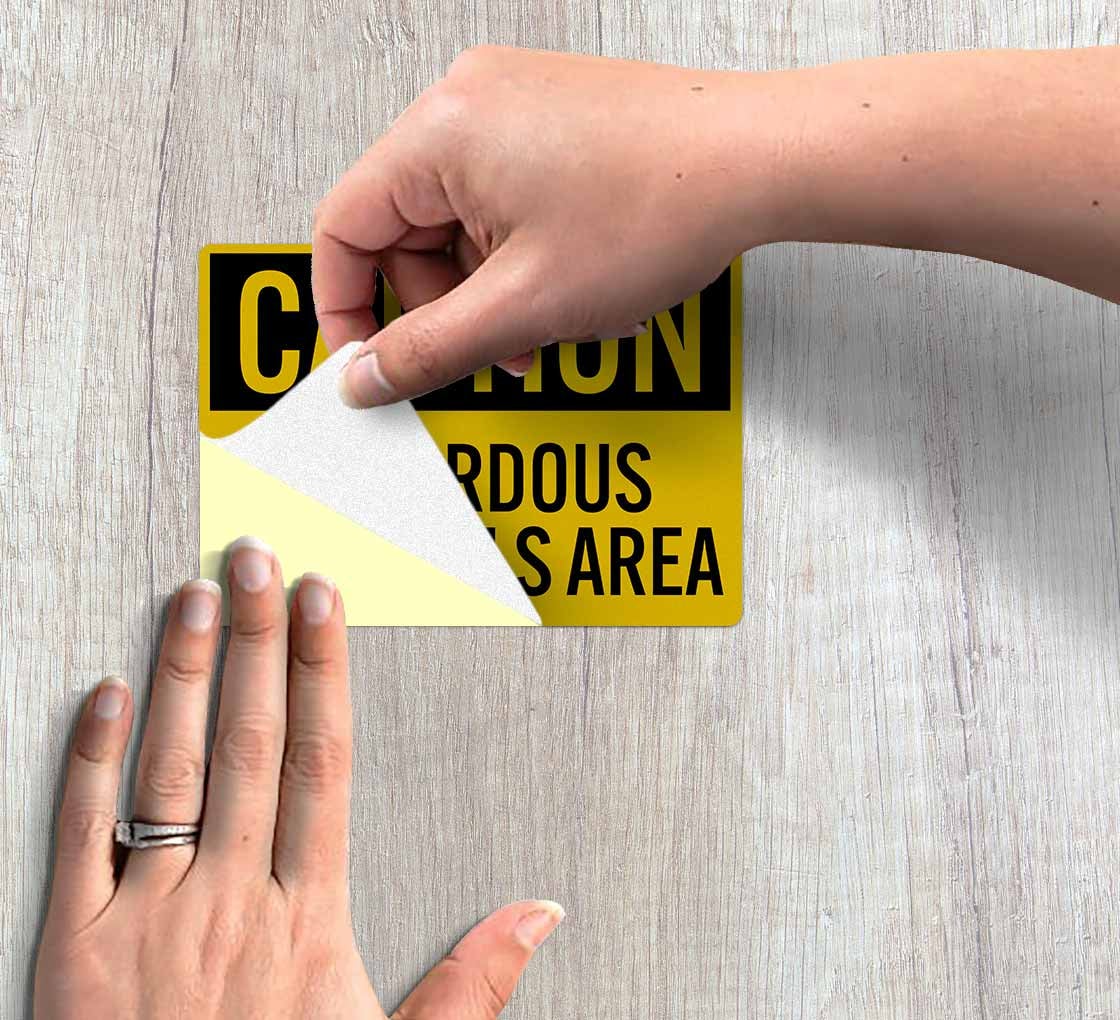 Caution Hazardous Material Area Decal (Reflective)