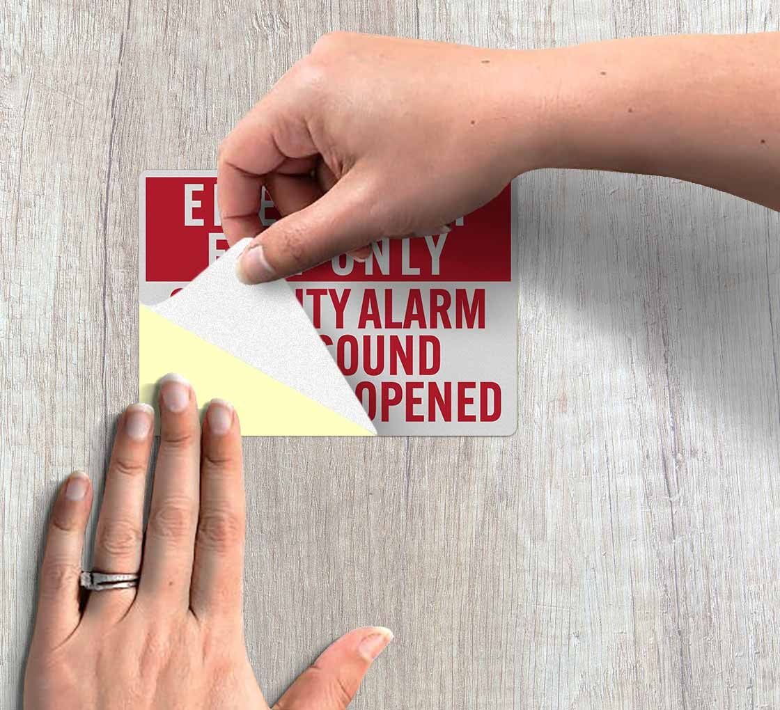 Emergency Exit Only Security Alarm Decal (Reflective)