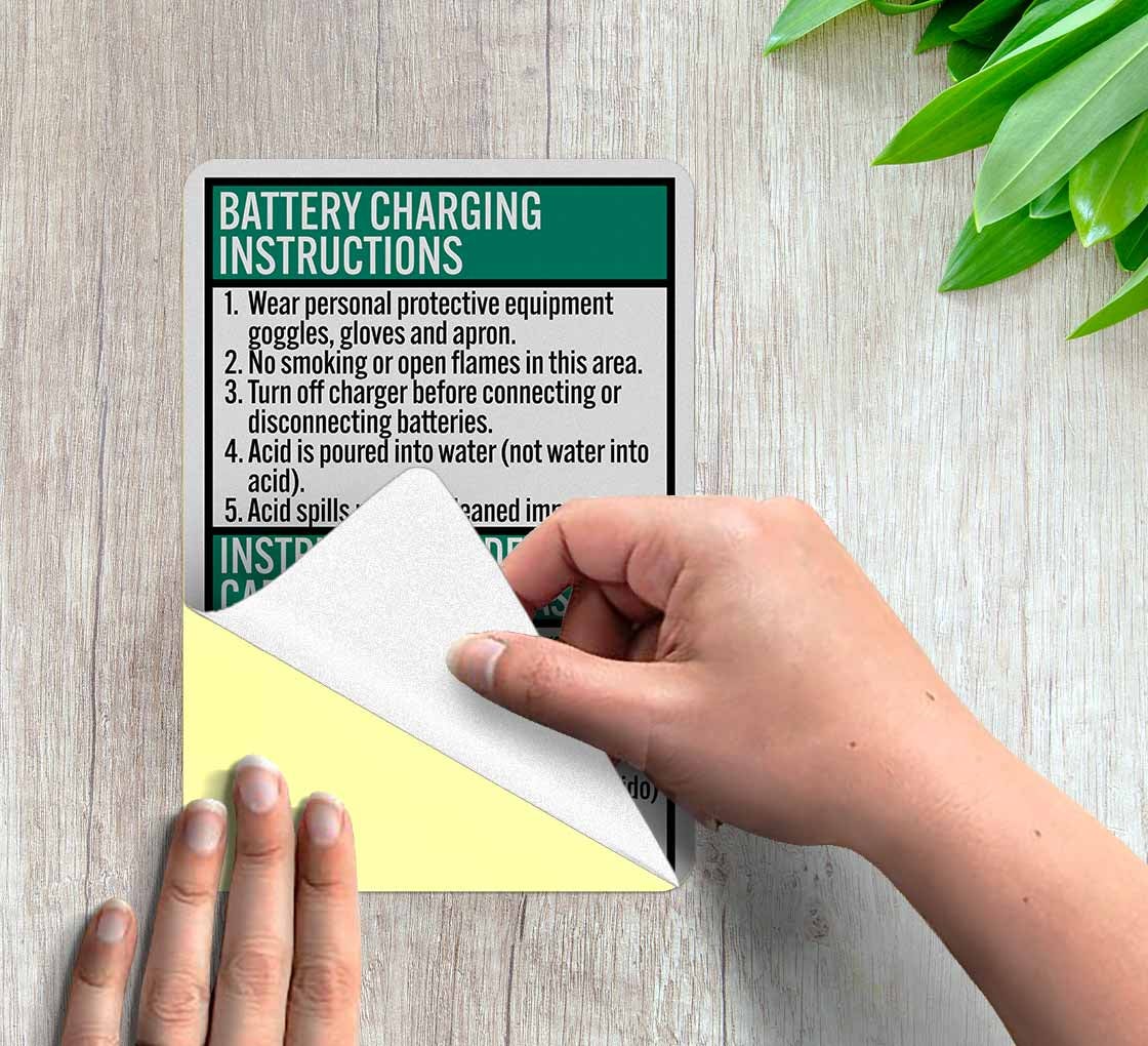 Bilingual Battery Charging Area Decal (Reflective)