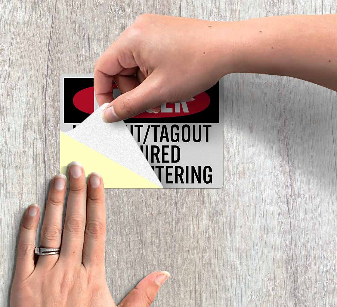 Lockout Tagout Required Before Entering Decal (Reflective)