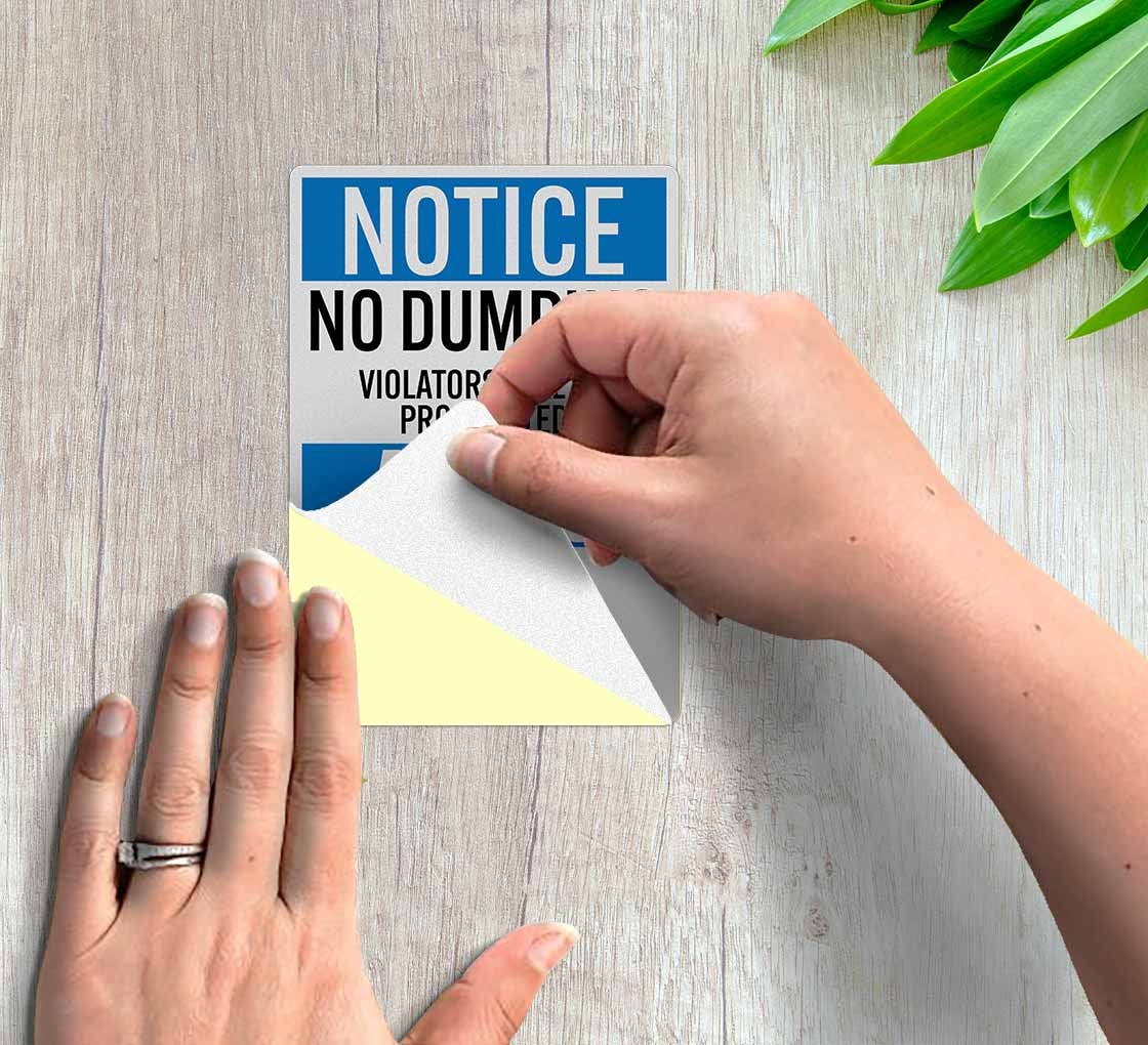 Bilingual OSHA No Dumping Decal (Reflective)