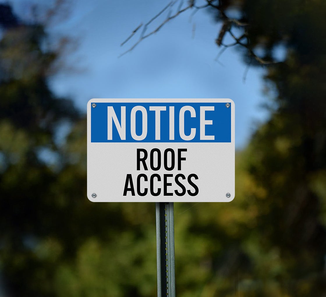 OSHA Notice Roof Access Aluminum Sign (Reflective)