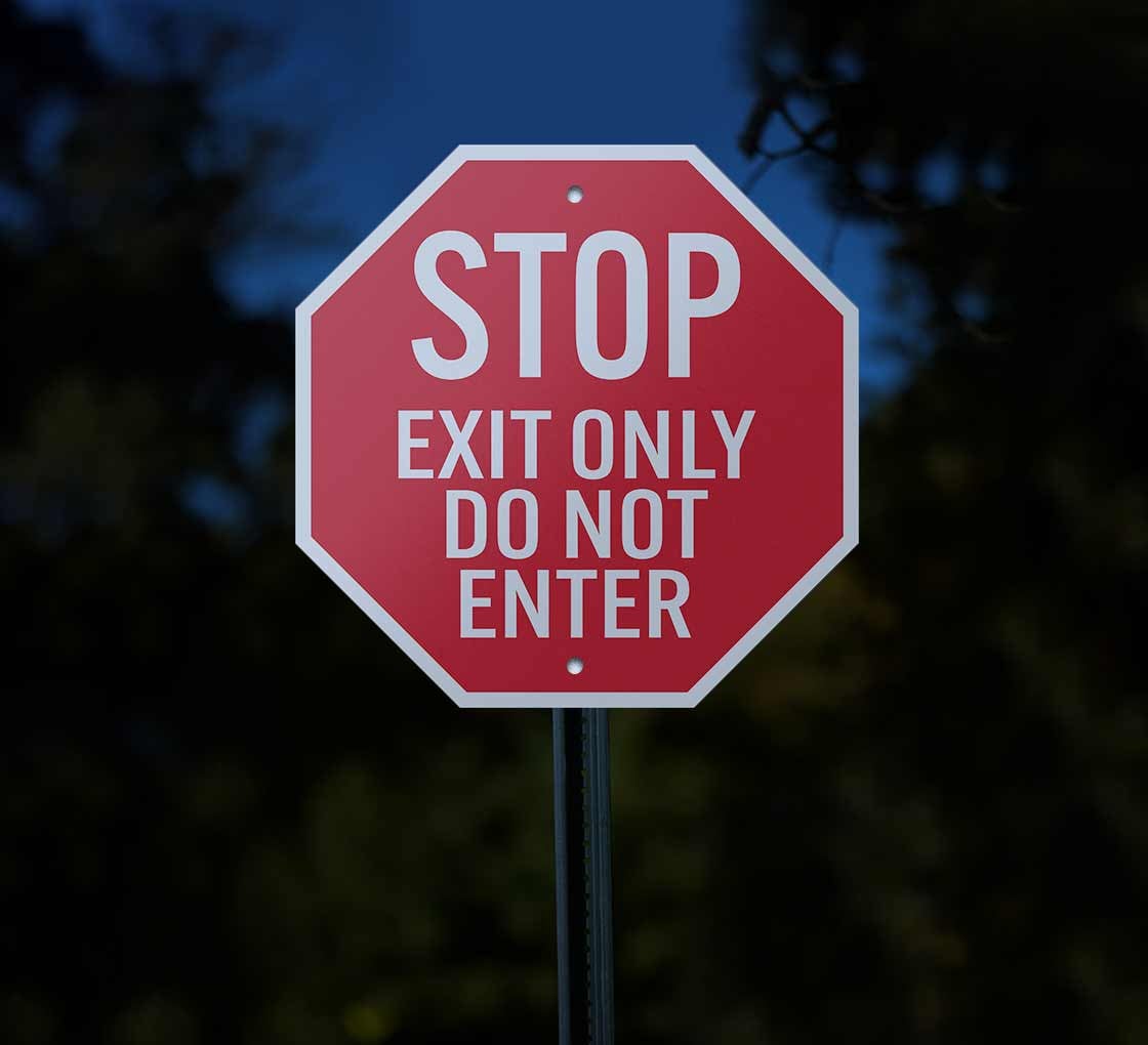 Stop Exit Only Do Not Enter Aluminum Sign (Reflective)