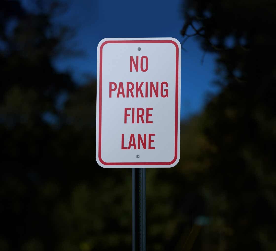No Parking Fire Lane Aluminum Sign (Reflective)