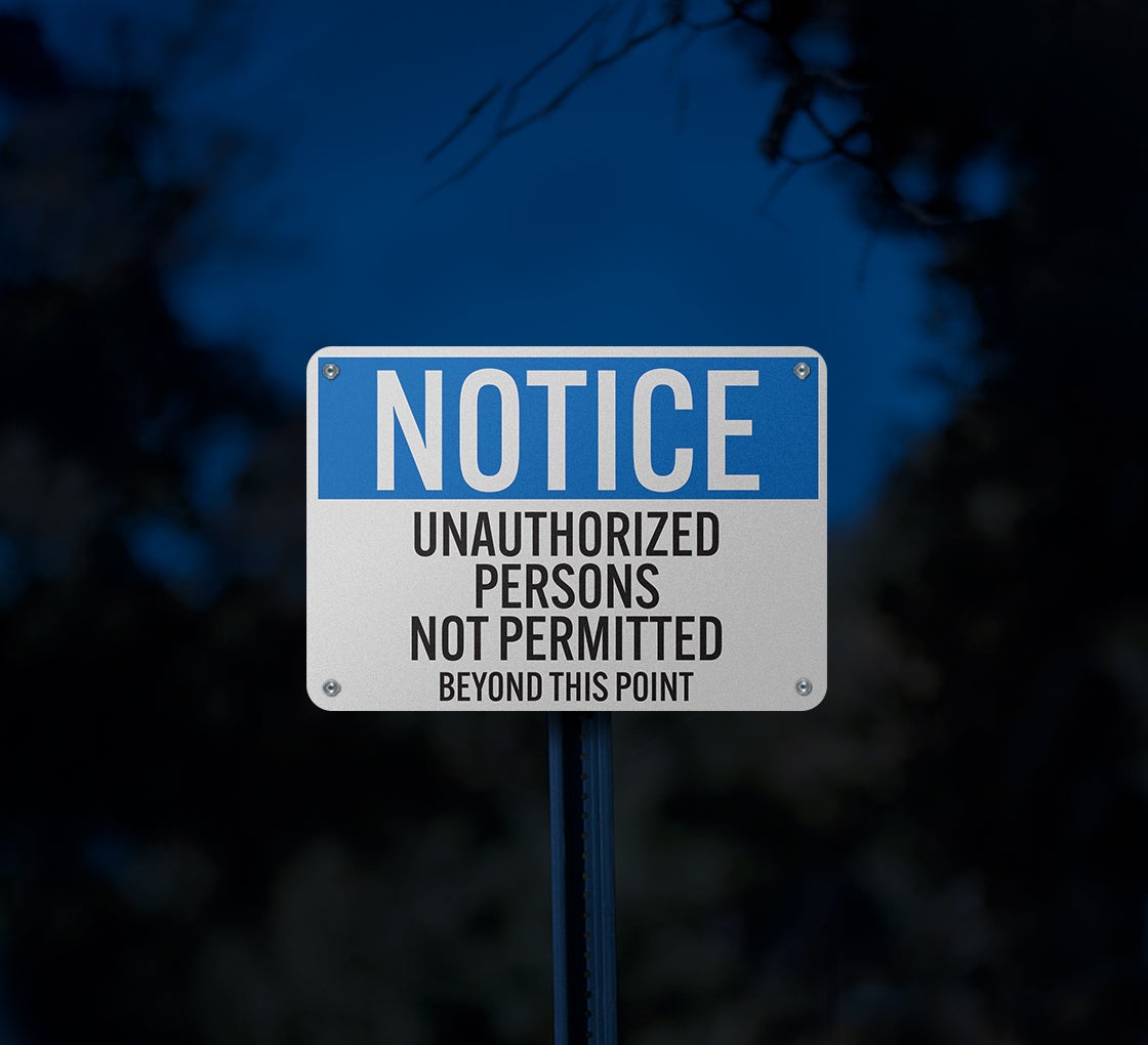 Unauthorized Persons Not Permitted Aluminum Sign (Reflective)