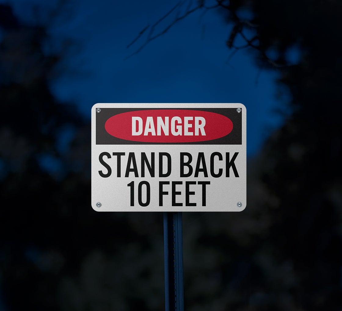 OSHA Danger Stand Back Aluminum Sign (Reflective)