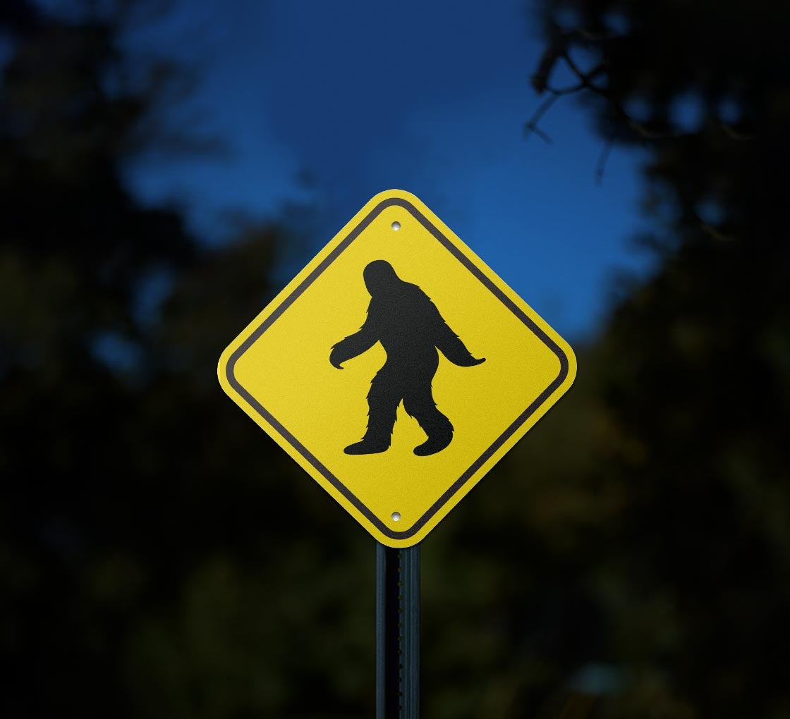 Crossing Sasquatch Aluminum Sign (Reflective)