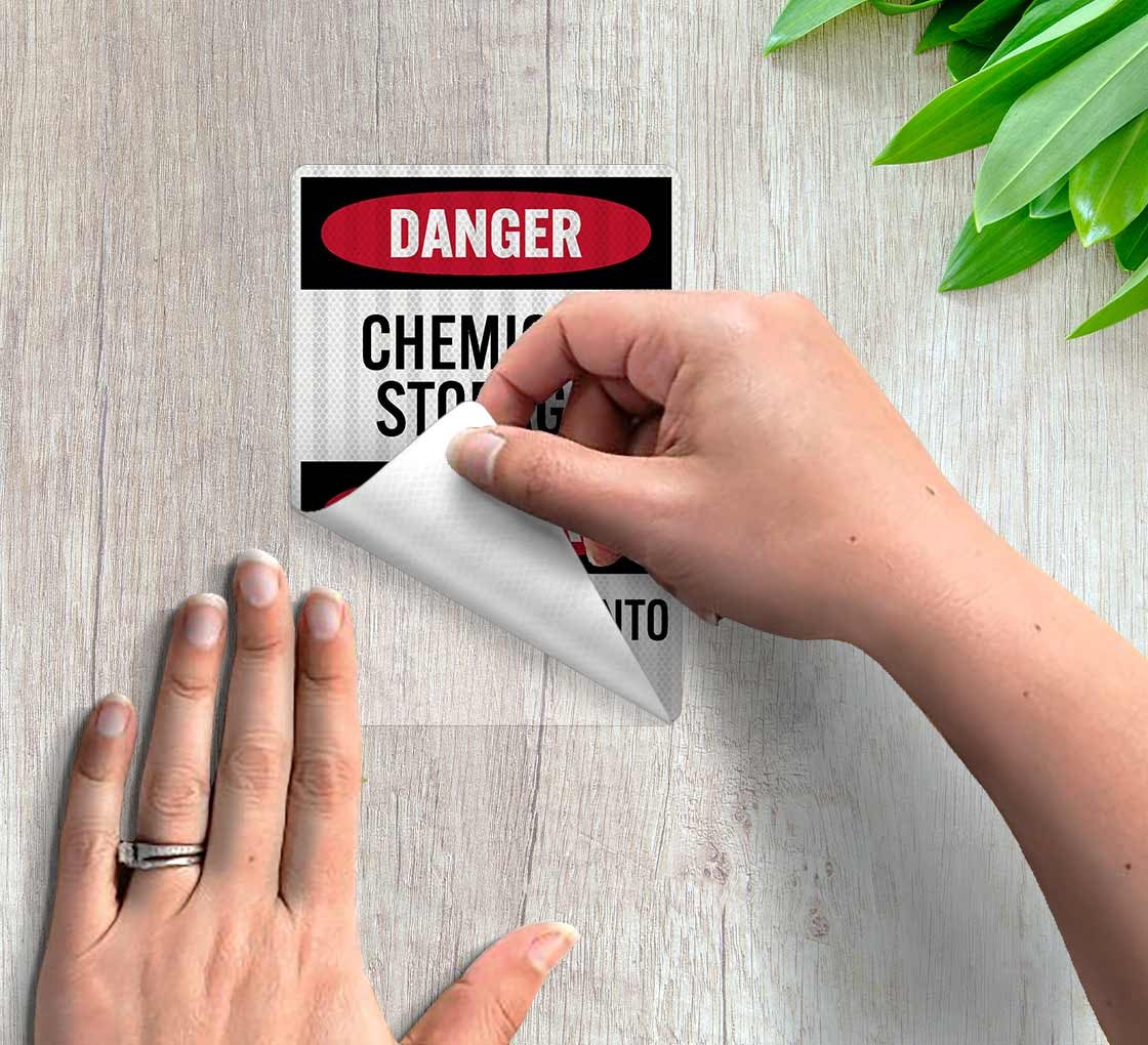Bilingual Chemical Storage Decal (EGR Reflective)