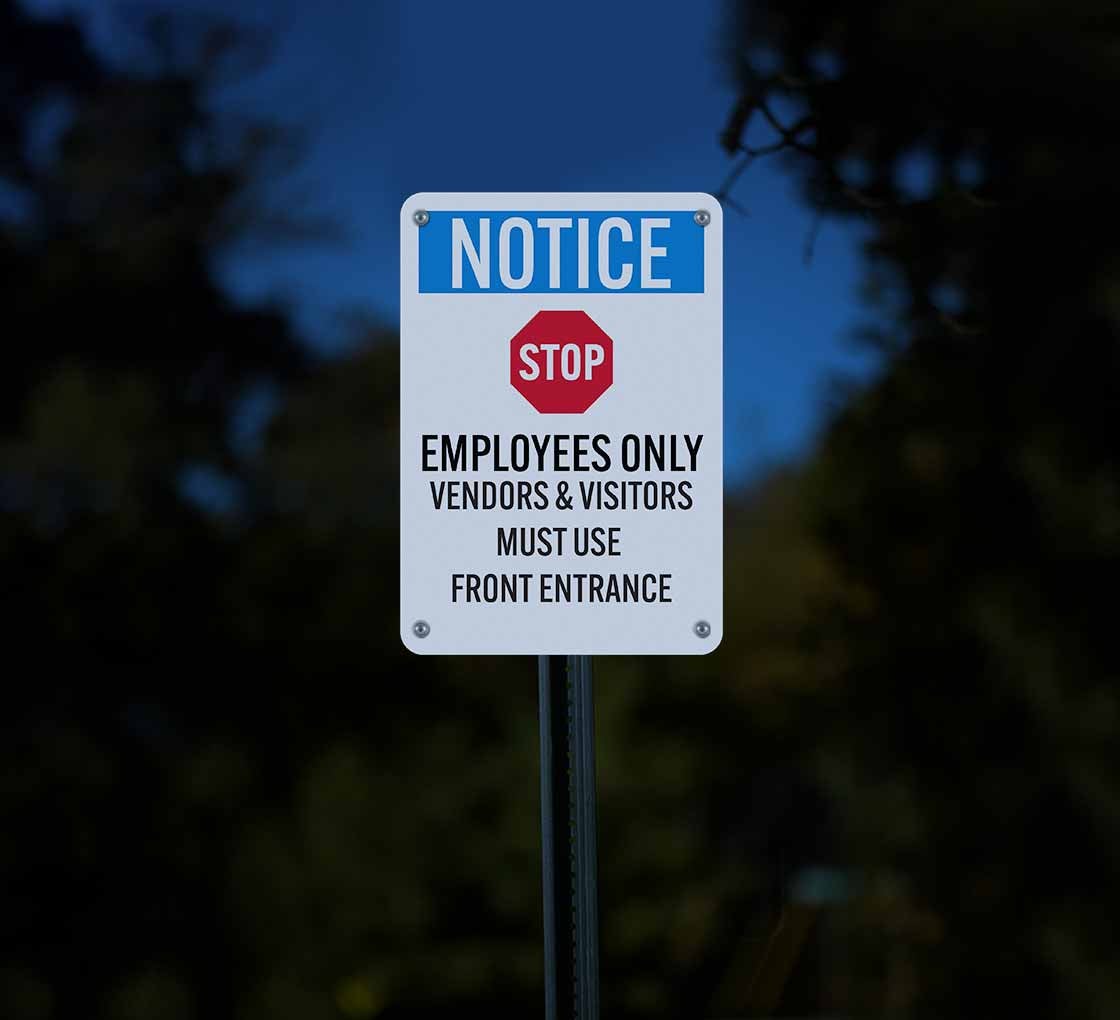 OSHA Notice Employees Only Aluminum Sign (Reflective)