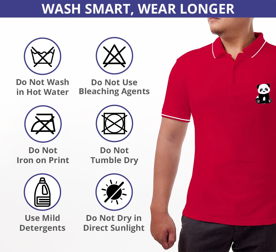 Men's Red Polo Shirt - Printed