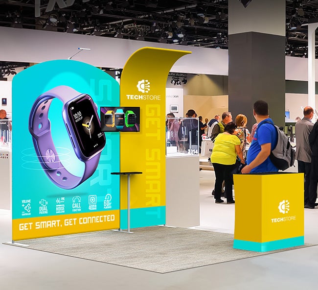 10ft Inline Trade Show Booth – Modular Display with Backwall