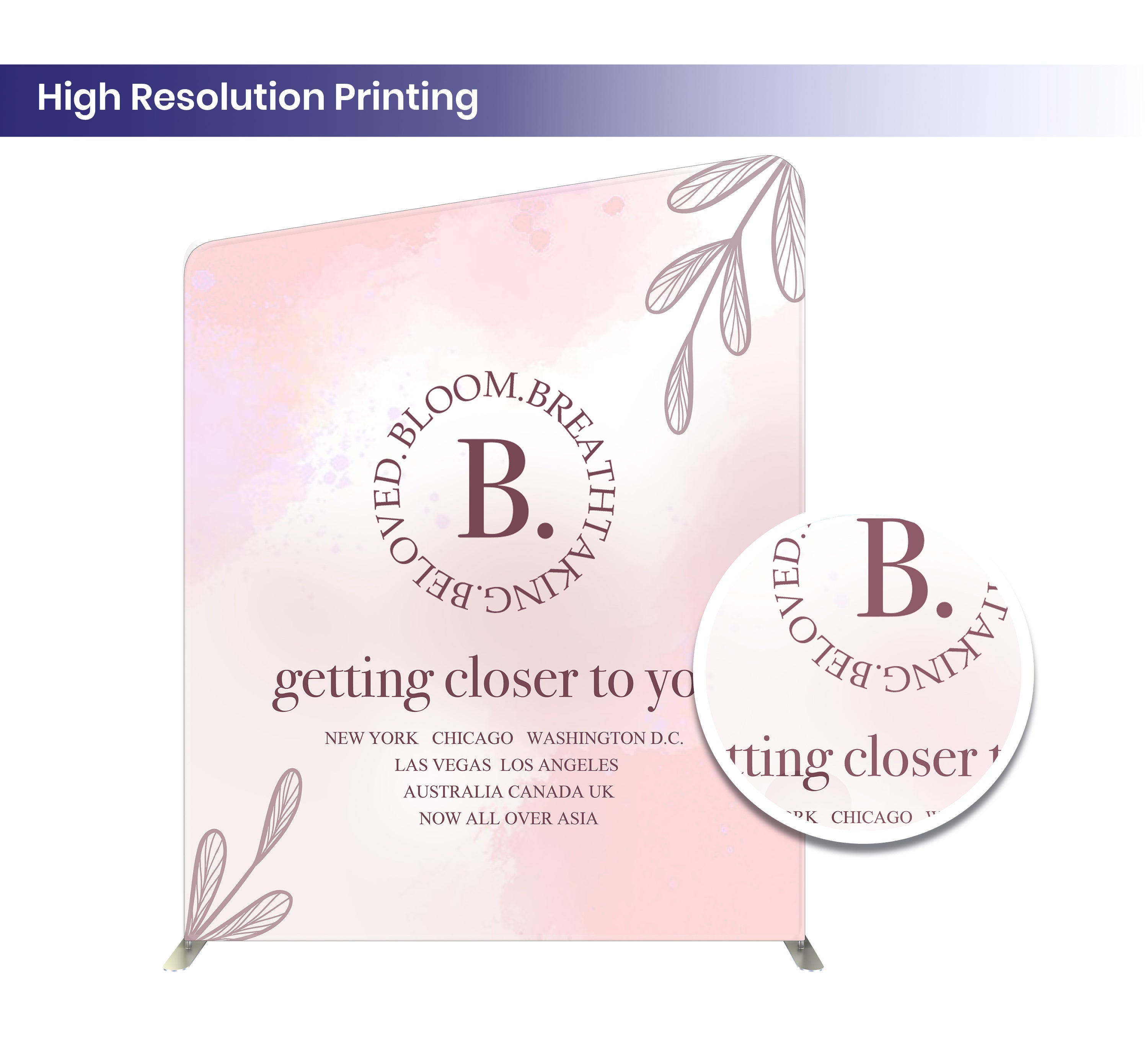 20ft Inline Trade Show Booth – Tension Fabric Display with Podium