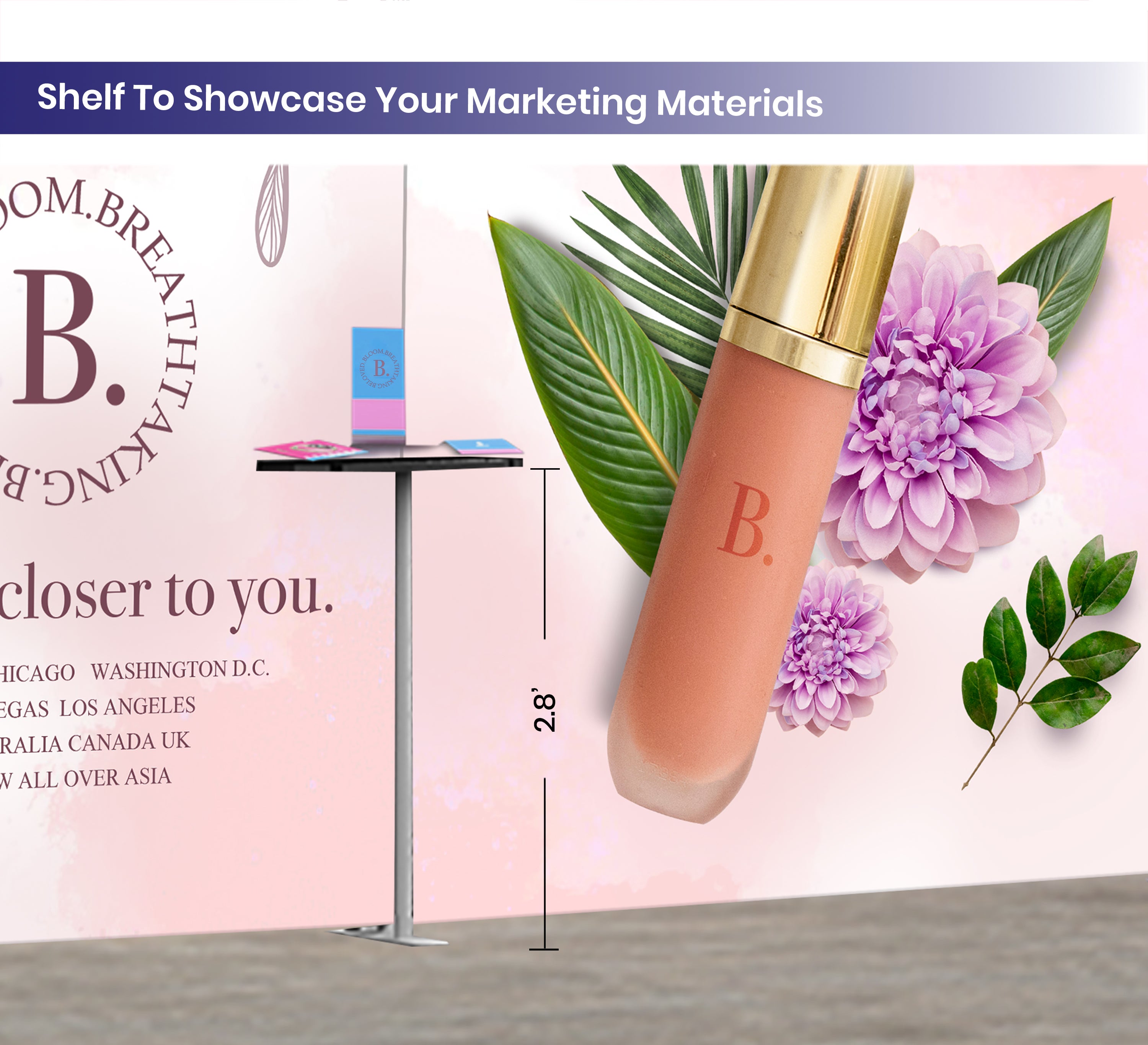 20ft Inline Trade Show Booth – Tension Fabric Display with Podium