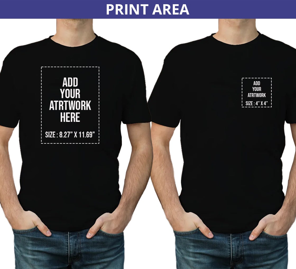 Men's Printed Organic T shirt - Crew Neck