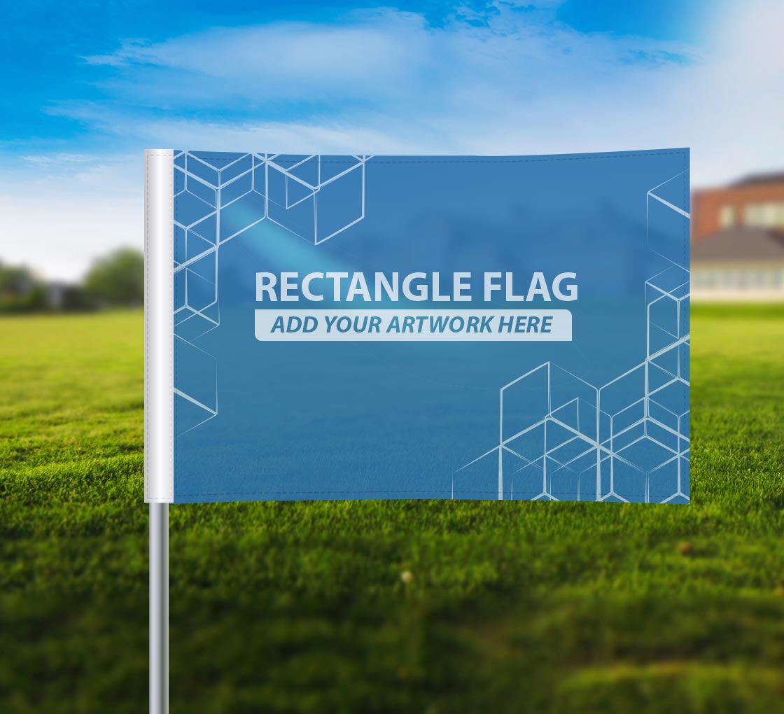 Medium Single Sided Custom Rectangle Flag 