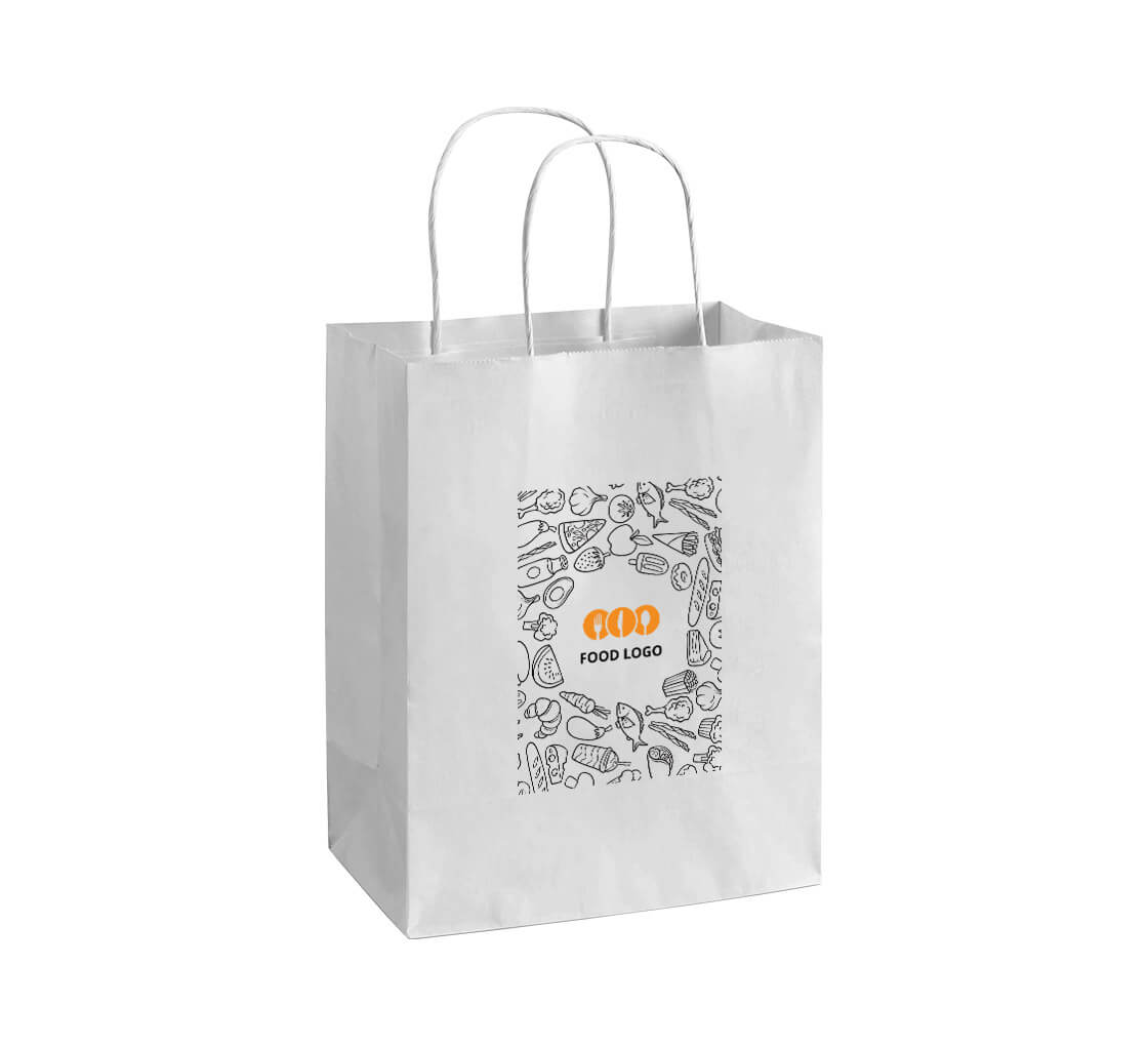 White Filled Gift Paper Bag - Custom Scene