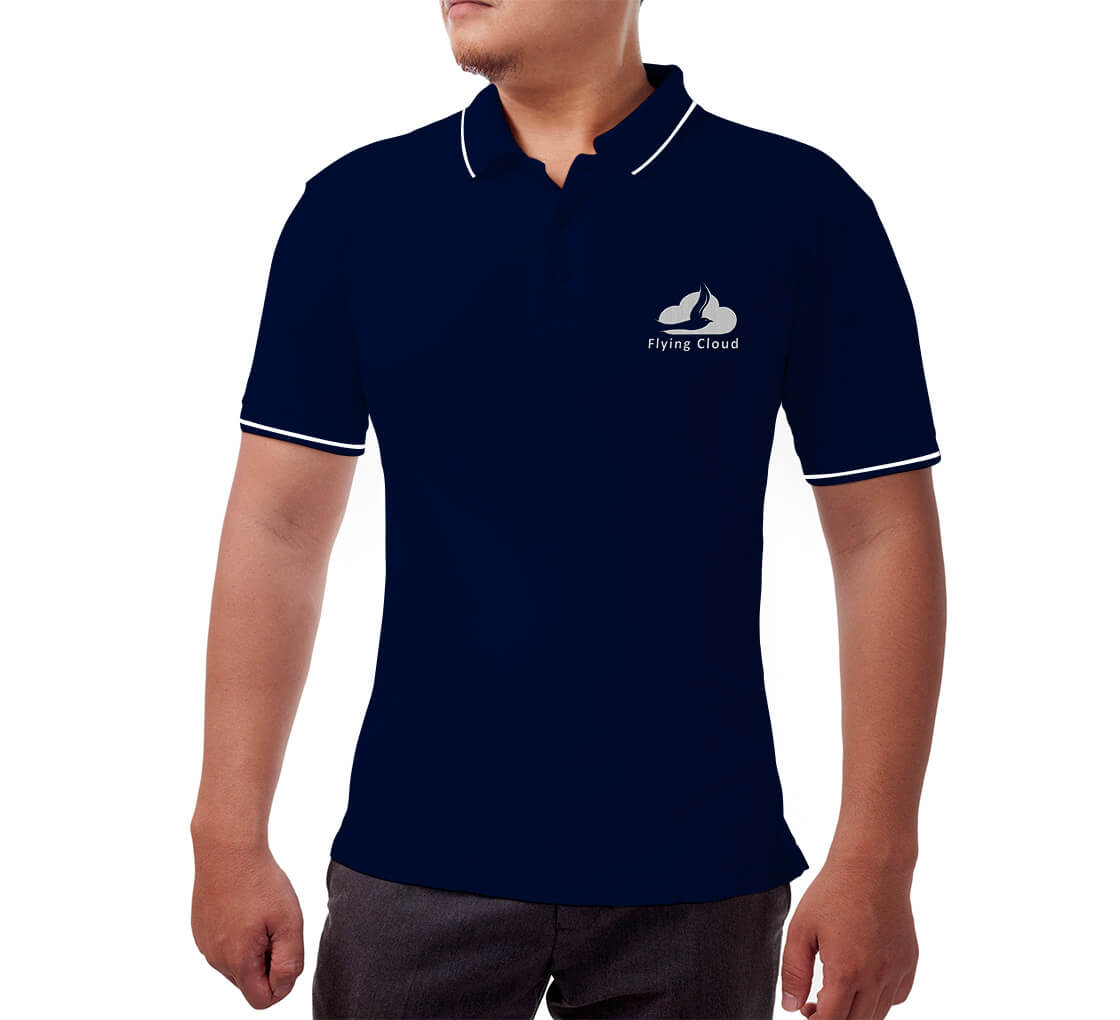 Buy Blue Cotton Embroidered Polo Shirts | BannerBuzz