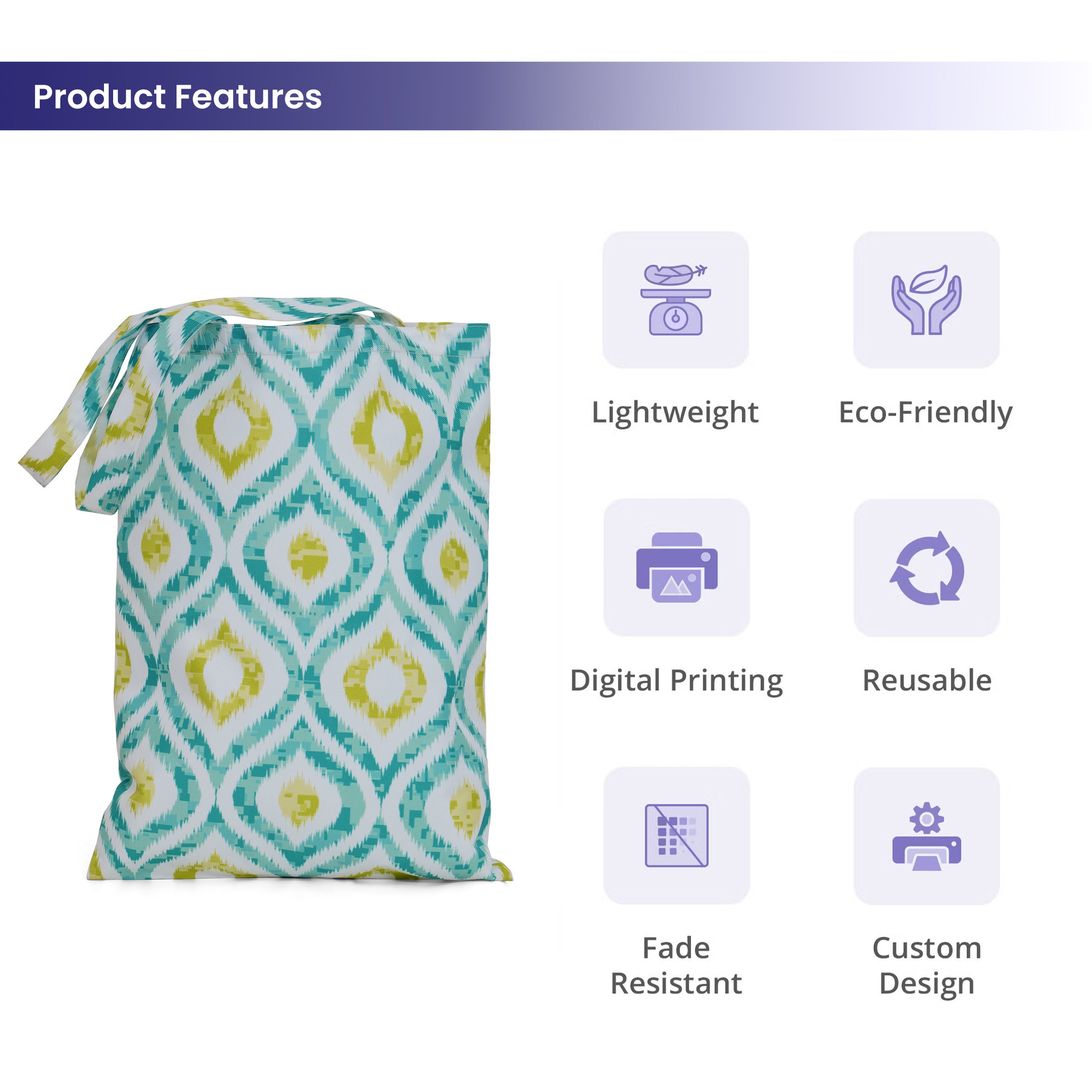 canvas tote bags all side printed product features