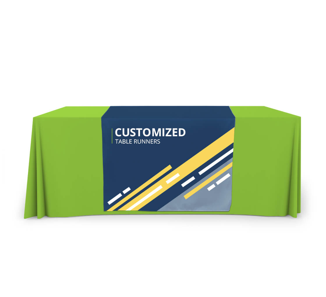 trade show tablecloth with logo