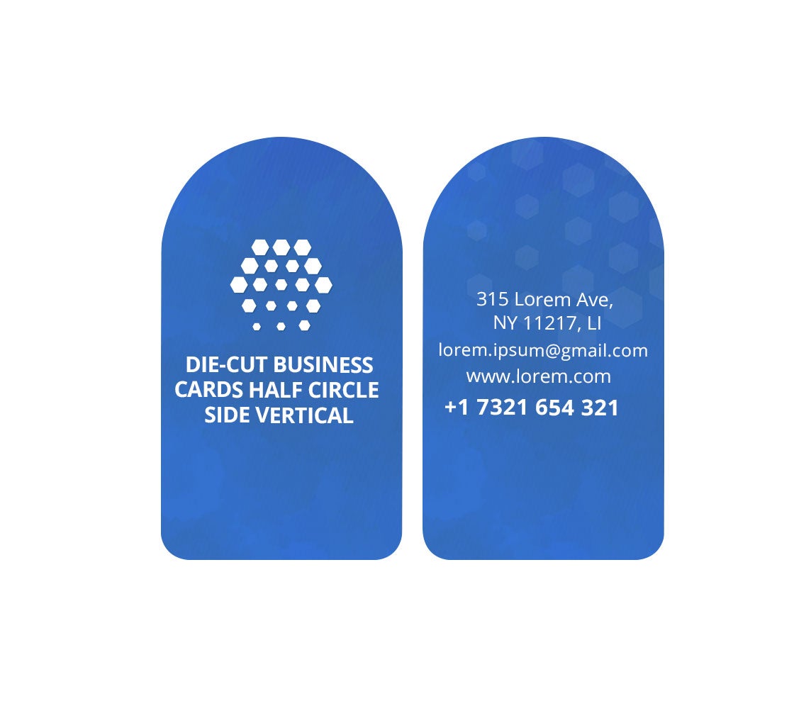 Half Circle Side Business Cards - Vertical