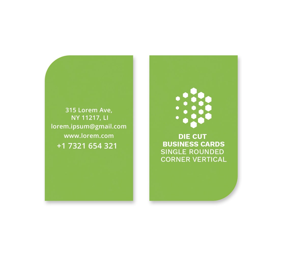 Die Cut Business Cards Single Rounded Corner Bannerbuzz
