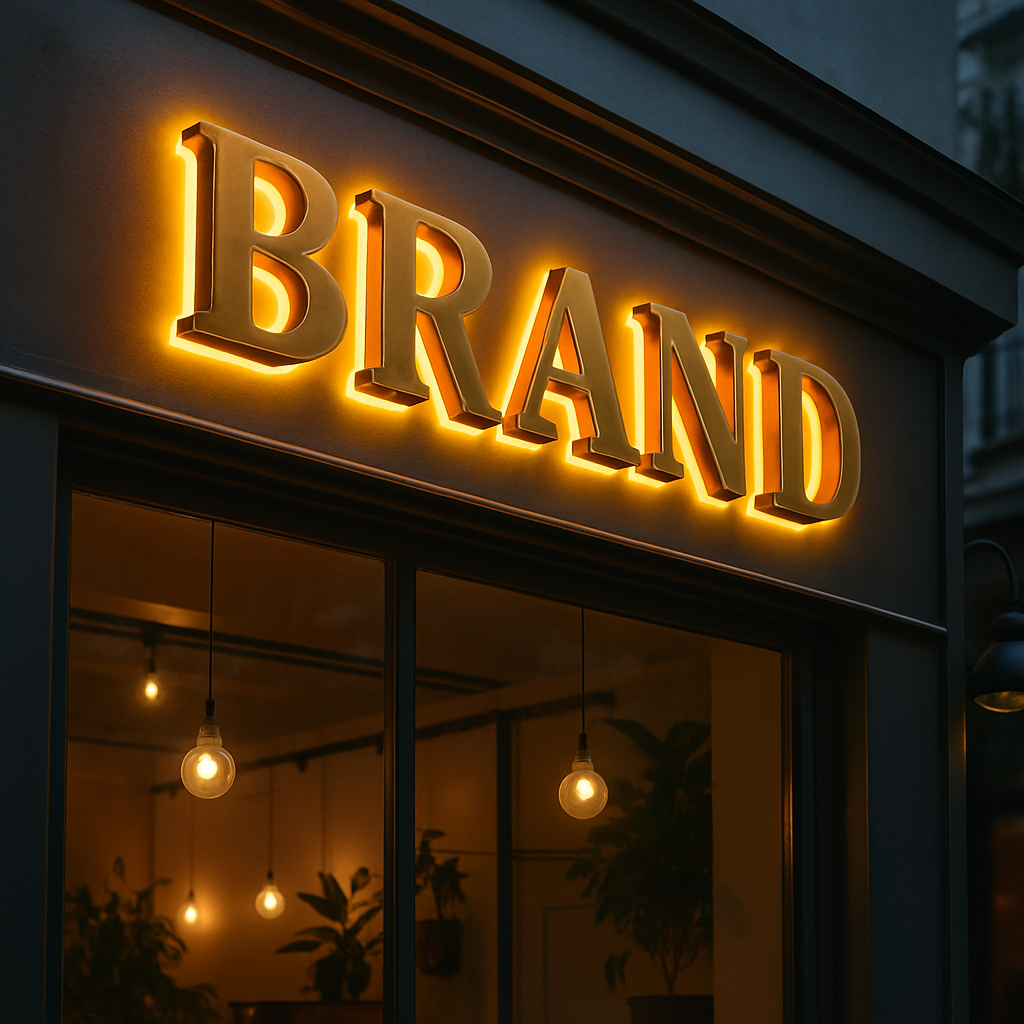 Halo Lit Brass Letters