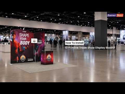 10ft Inline Trade Show Booth Installation Guide | Modular Backwall Display with Counter & Branding