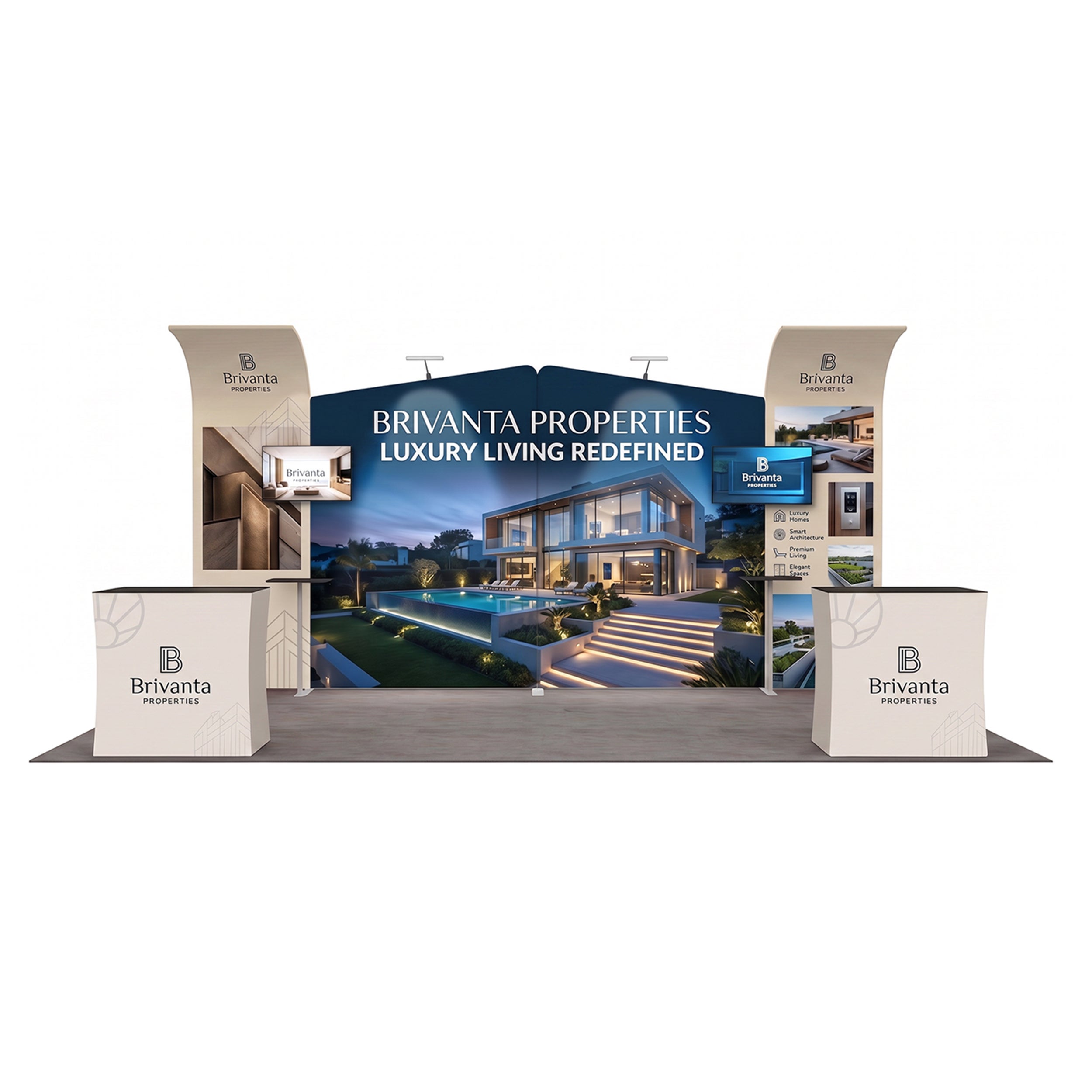 inline 20 ft inline trade show booth design 27 45 degree