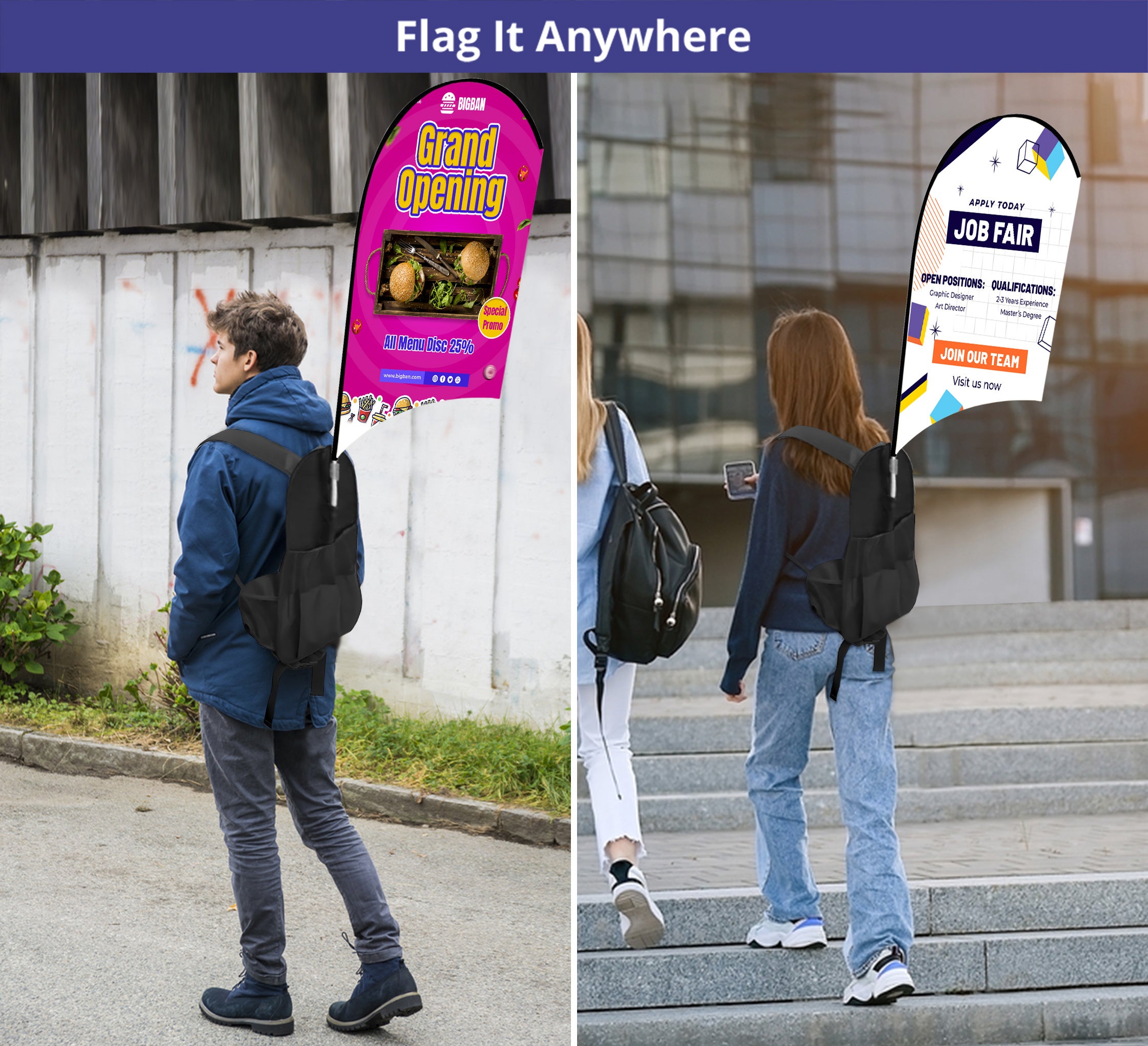Backpack Flags - U Shape