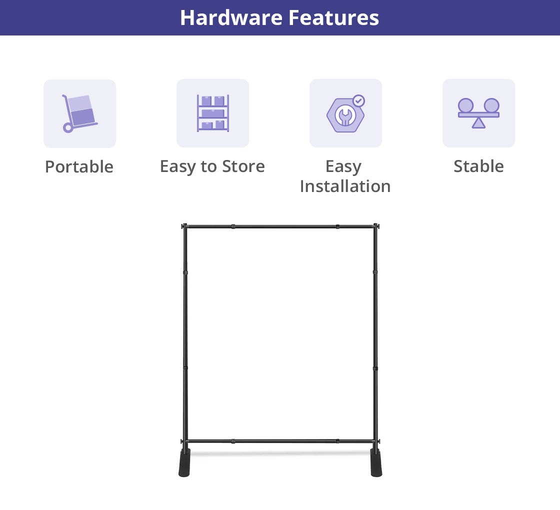 5 ft x 8 ft Step and Repeat Adjustable Banner Stands