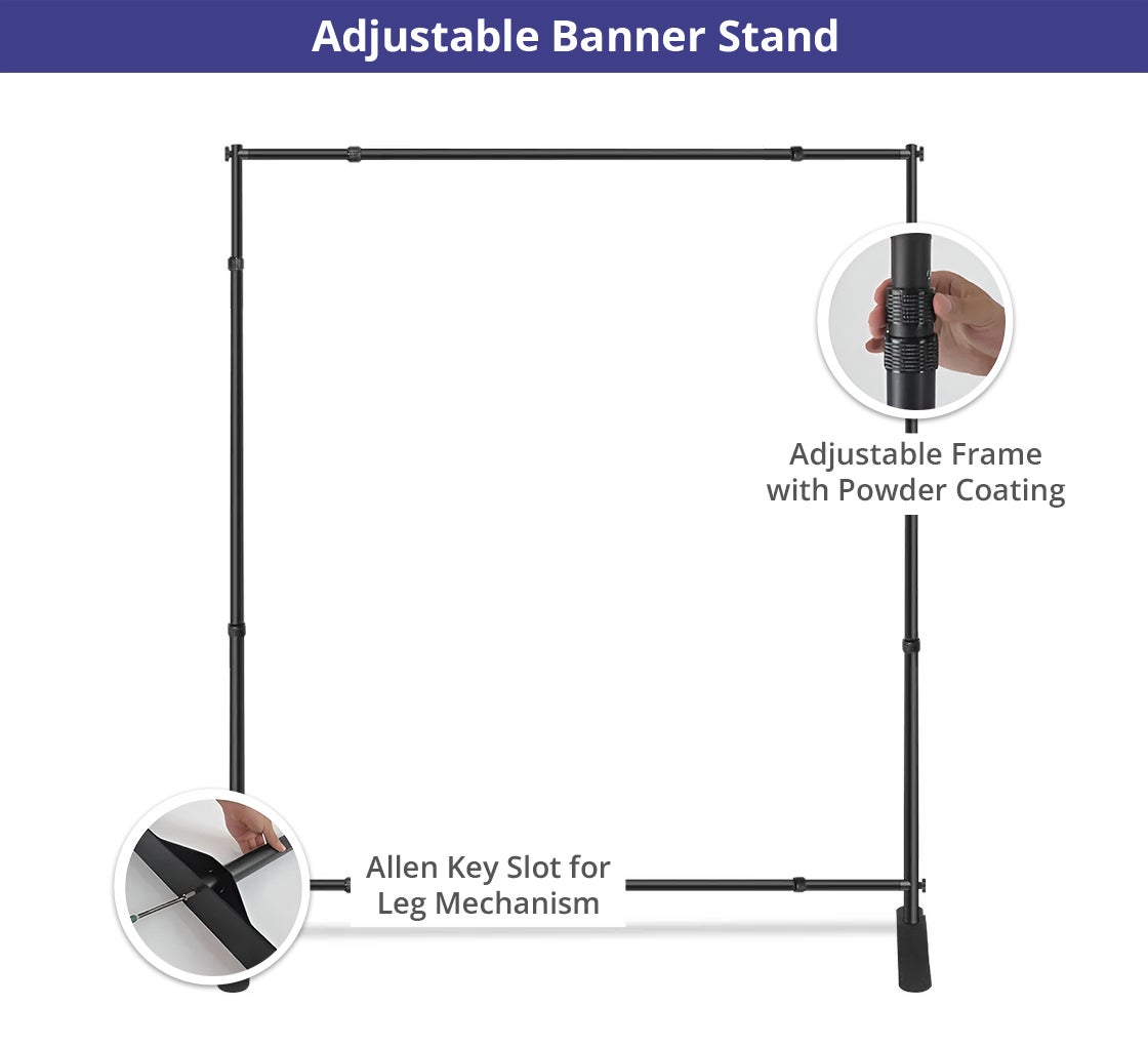 5 ft x 8 ft Step and Repeat Adjustable Banner Stands