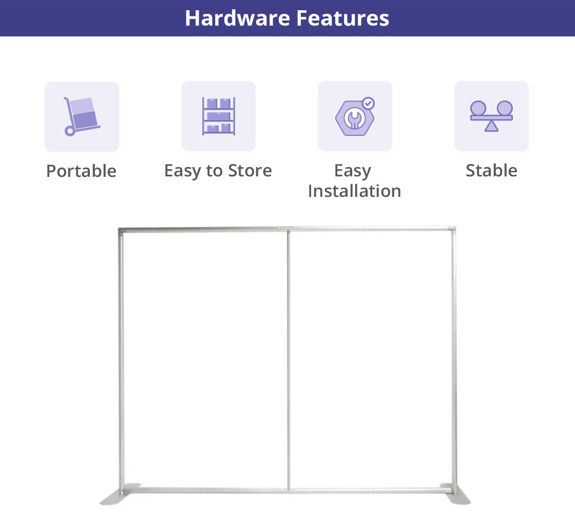 10 ft x 8 ft Step and Repeat Straight Pillow Case Backdrop - 10