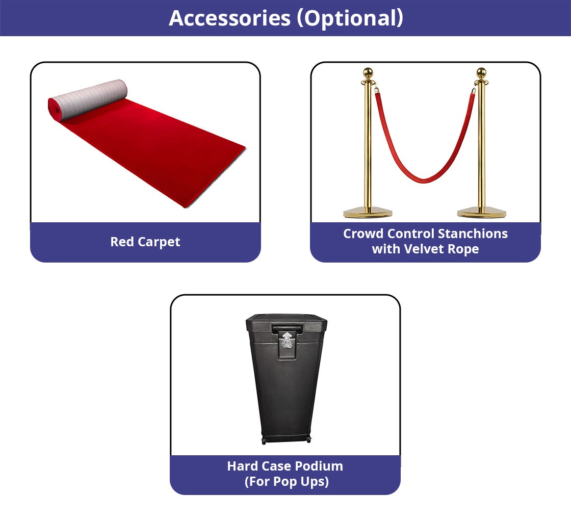 10 ft x 8 ft Step and Repeat Fabric Pop Up Curved Display - 12