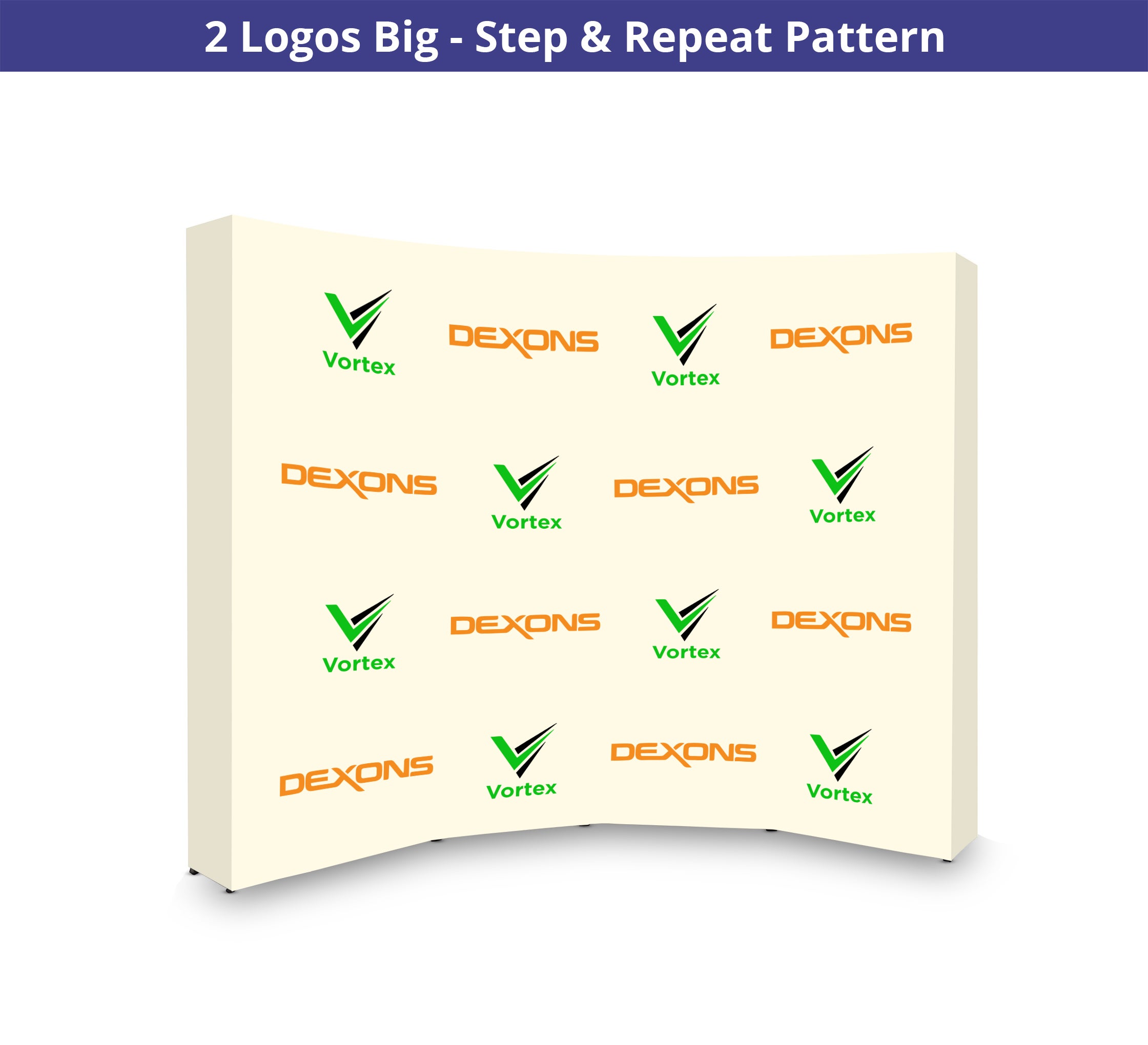 10 ft x 8 ft Step and Repeat Fabric Pop Up Curved Display - 7