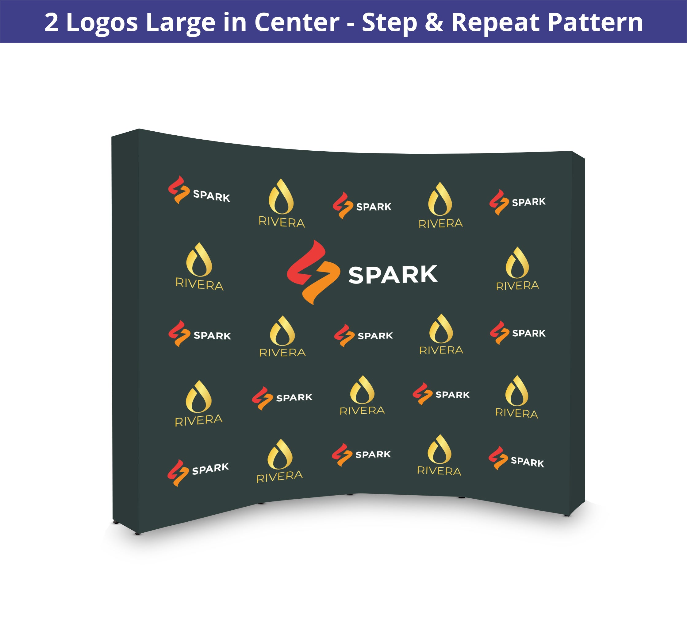 10 ft x 8 ft Step and Repeat Fabric Pop Up Curved Display - 8