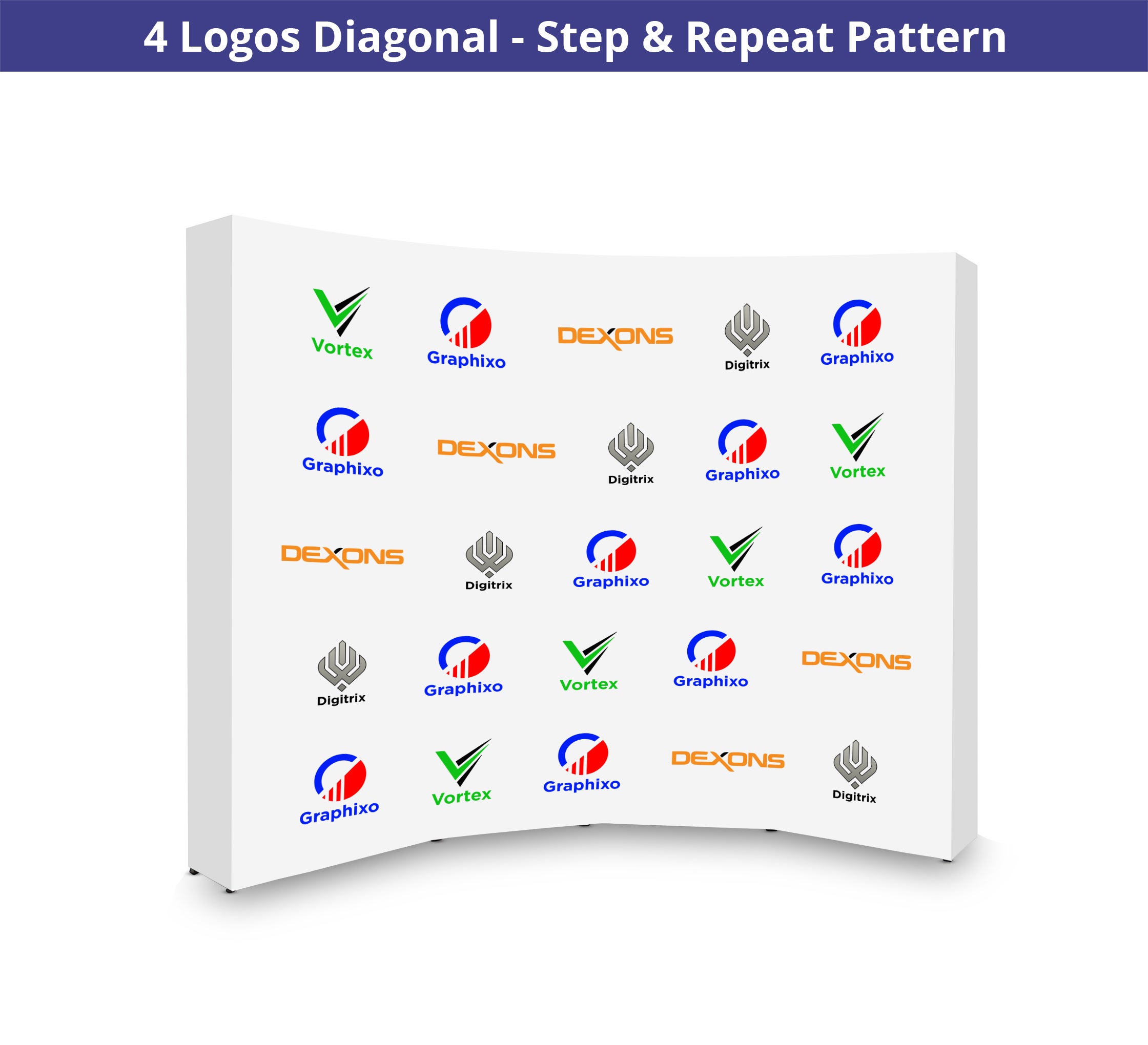10 ft x 8 ft Step and Repeat Fabric Pop Up Curved Display - 9