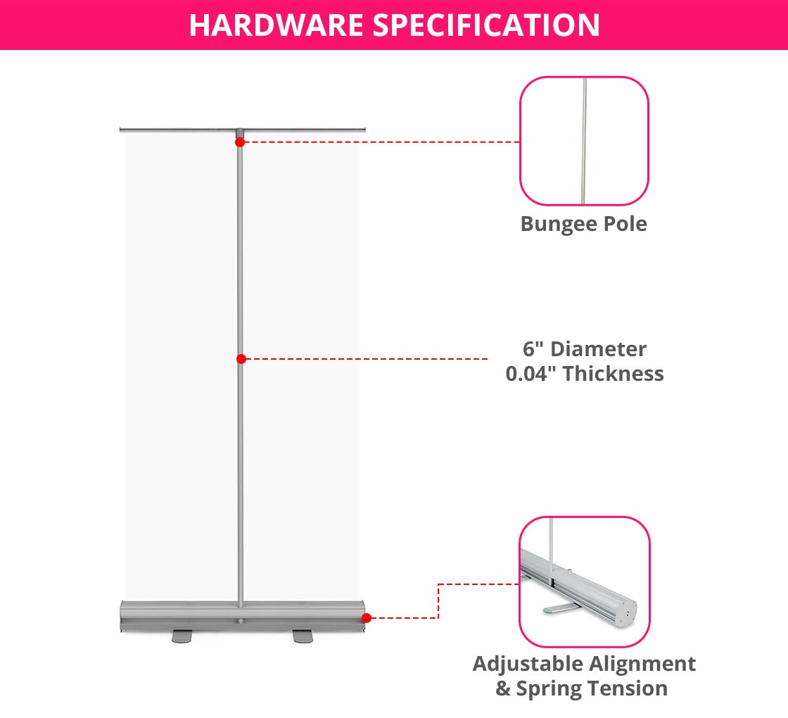 Retractable Roll Up Banner Stands - Hardware Only