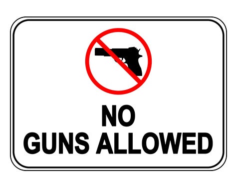 No Guns Allowed Sign