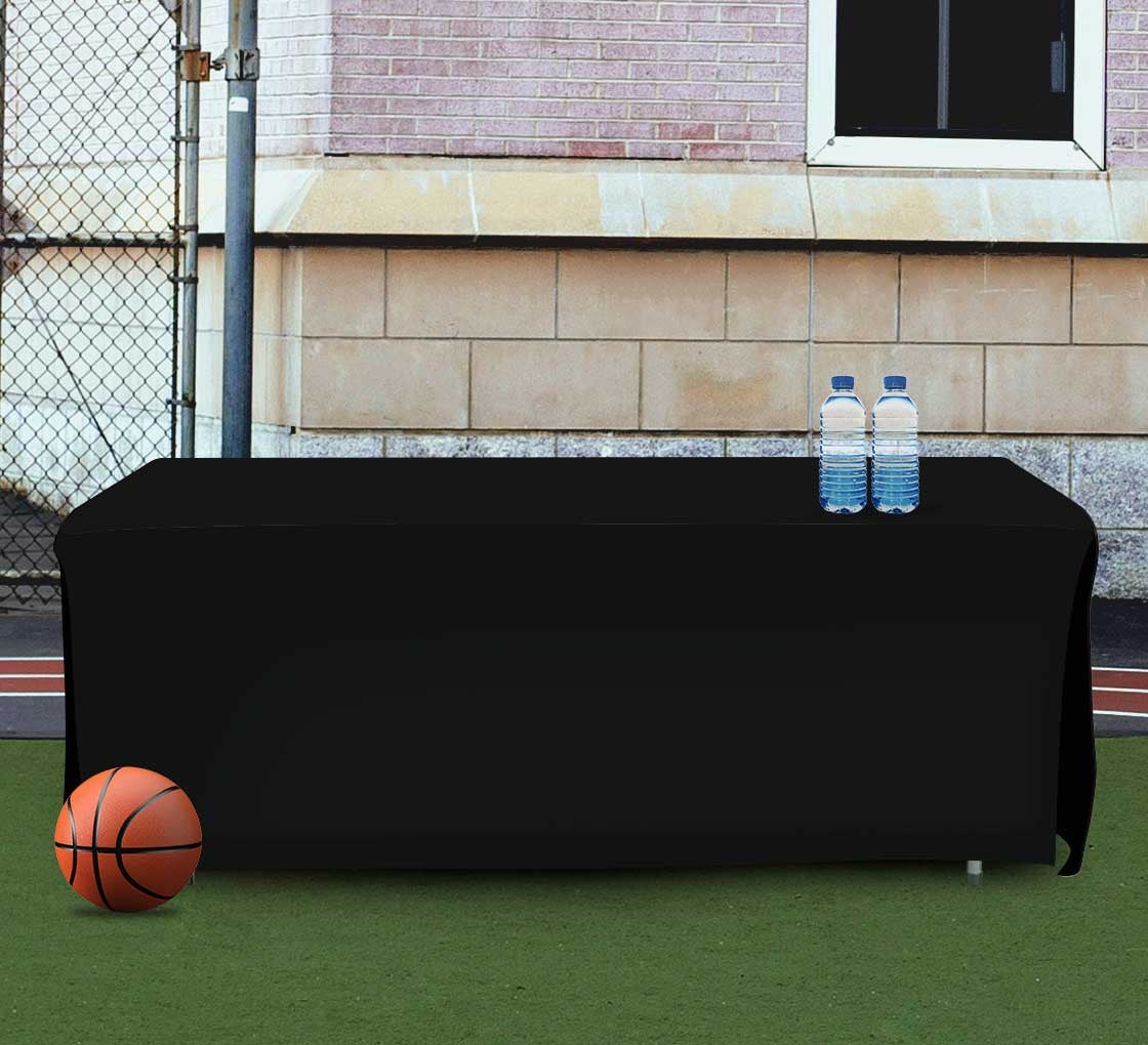 8' Open Corner Table Covers - Black