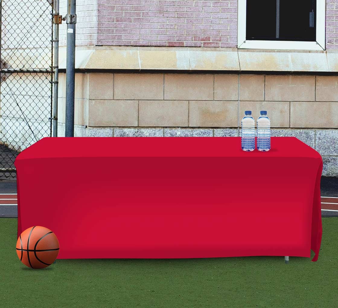8' Open Corner Table Covers - Red