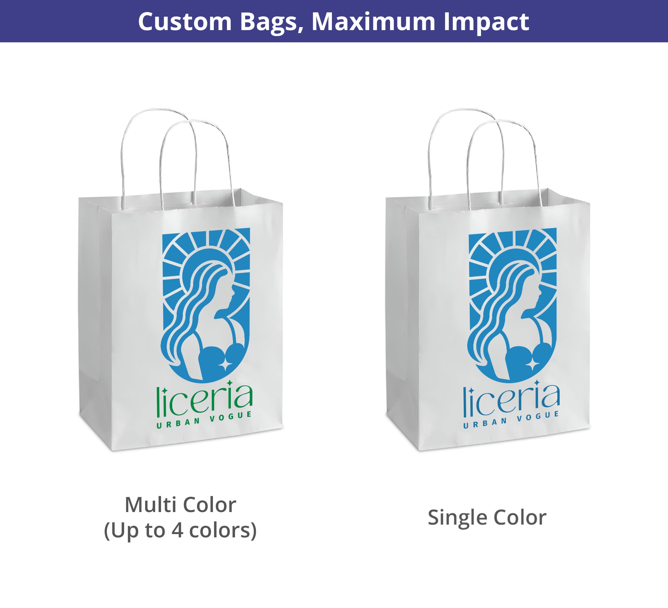White Paper Shopping Bags (Printed) Online| Fast Delivery