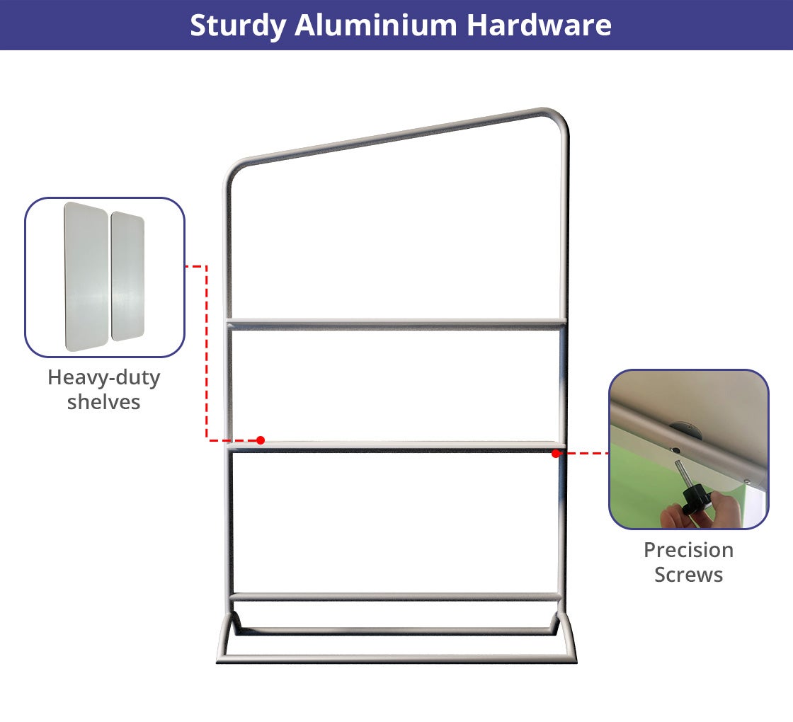 Portable Display with Shelves